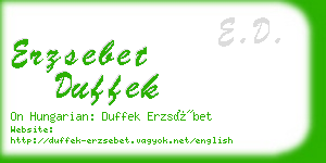 erzsebet duffek business card